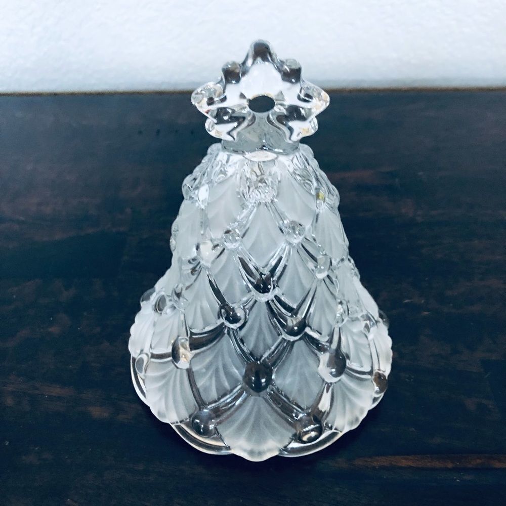 Vintage Crystal Glass Christmas Holiday Bell